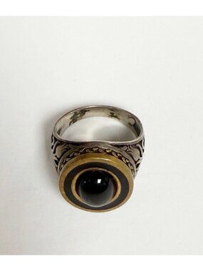 Sterling Silver Ring Men's Women's Unisex Black Onyx Gemstone Vintage Jewelry